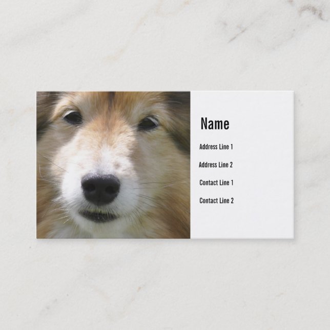 Carte de visite de visage de chien (Devant)