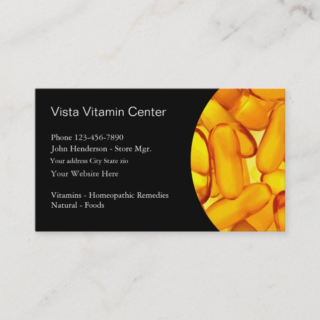 Carte de visite de vitamines (Devant)