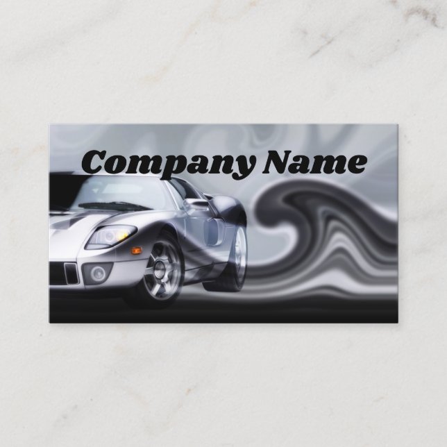 Carte de visite de voiture sport courbe gris (Devant)