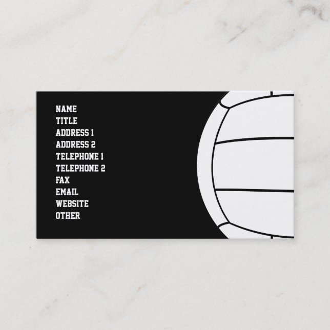 Carte de visite de volleyball (Devant)