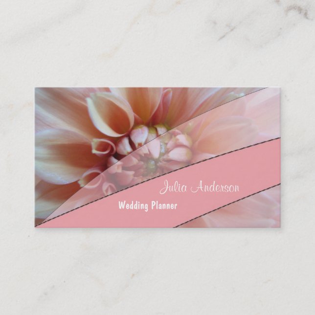 Carte de visite de wedding planner de dahlia (Devant)