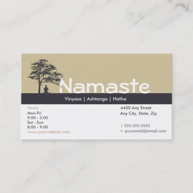 Carte de visite de yoga (Devant)