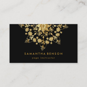 Carte de visite de yoga avec logo de fleur de lotu