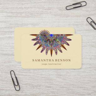 Carte de visite de yoga avec logo de fleur de lotu