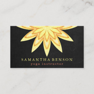 Carte de visite de yoga avec logo de fleur de lotu