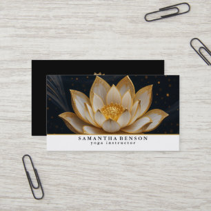 Carte de visite de yoga avec logo de fleur de lotu
