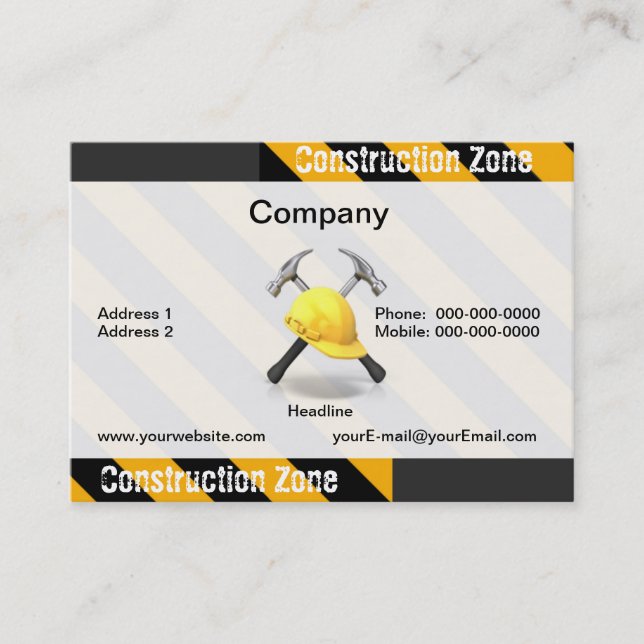 Carte de visite de zone de construction (Devant)