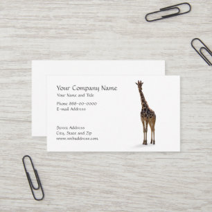 Carte de visite de zoologiste de girafe