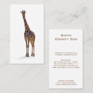 Carte de visite de zoologiste de girafe