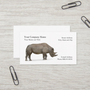 Carte de visite de zoologiste de rhinocéros