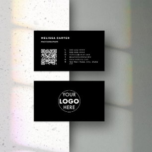 Carte De Visite Debout !   Easy QR Code & Logo   Noir   Minimal