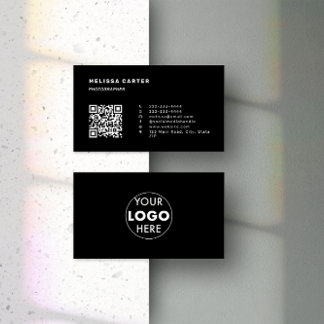 Carte De Visite Debout ! | Easy QR Code & Logo | Noir | Minimal
