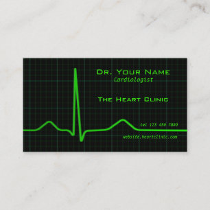 Carte de visite d'ecg de coeur