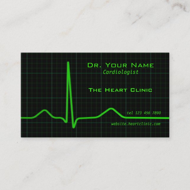 Carte de visite d'ecg de coeur (Devant)
