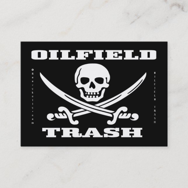 Carte De Visite Déchets de gisement de pétrole, jolly roger, (Devant)