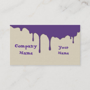 Carte De Visite Déchets de peinture artiste amusant violet