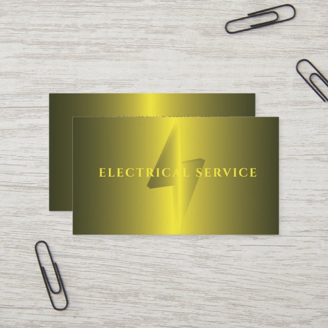Carte de visite D'Éclairage D'Or Pour Les Électric (Devant/Arrière en situation)