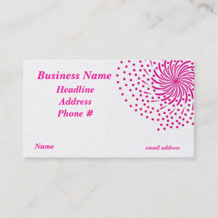 Carte de visite d'éclatement rose