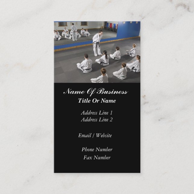Carte de visite d'école d'arts martiaux (Devant)