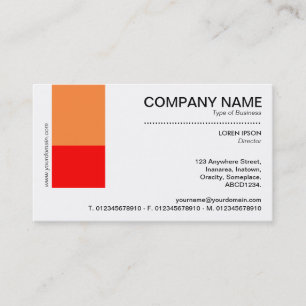 Carte De Visite Décor à deux tons - orange et rouge