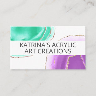 Carte De Visite Décor Art Déco Résine Acrylique Faite À La Mai