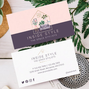 Carte De Visite Décor de mobilier Style Home Staging Rose & Violet