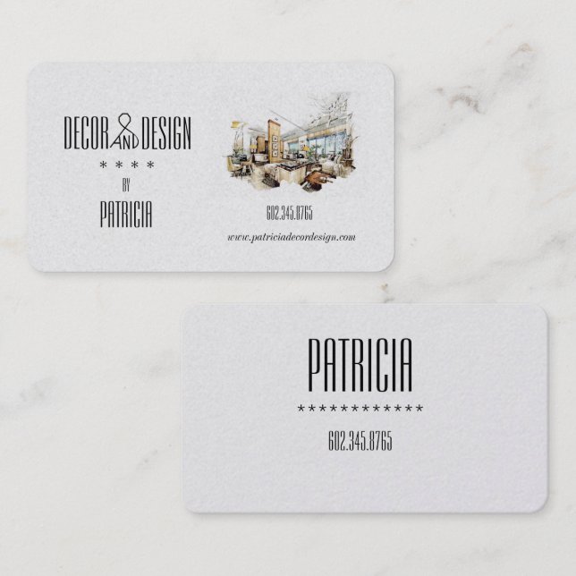 Carte De Visite Décor élégant et design/Design d'intérieur (Devant / Derrière)