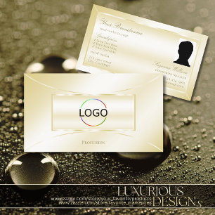 Carte De Visite Décor en soie Pastel avec logo et photo
