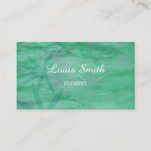 Carte De Visite Décor feuille vert (Devant)