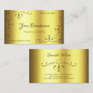 Carte De Visite Décor Or De Luxe Orné Bordures De Coin Décoratif