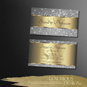 Carte De Visite Décor Or Luxe Parkle Argent Parties scintillant In