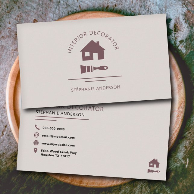 Carte De Visite Décorateur intérieur (Interior Decorator Business Card)