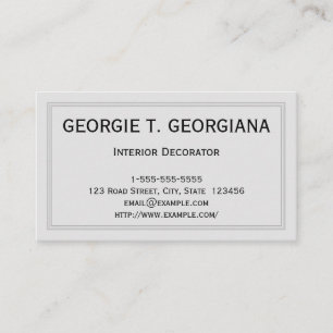 Carte de visite décorateur intérieur classique et 