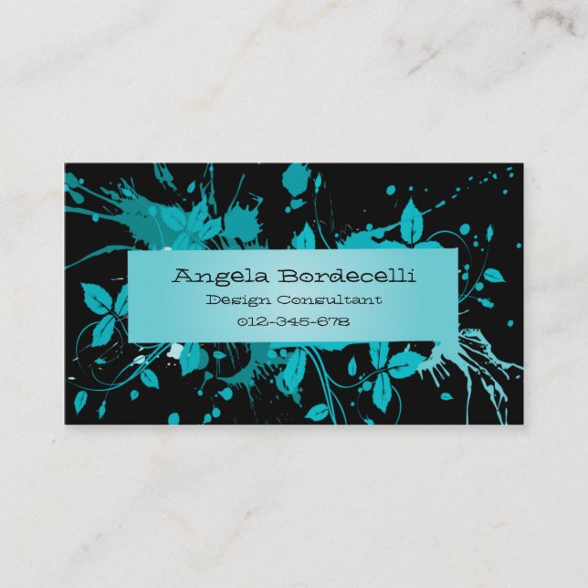 Carte de visite décoratif Grunge Floral Arrière -  (Devant)