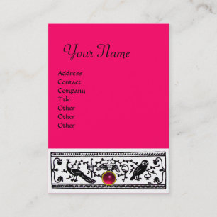 Carte De Visite DÉCORATION ANTIQUE, MONOGRAMME DE RUBY, rouge rose