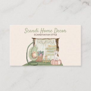 Carte De Visite Décoration chic Bohème scandinave Chat Chien Maiso
