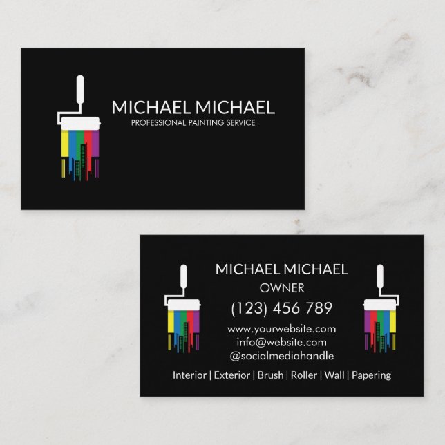 Carte De Visite Décoration moderne Service de Peinture Professionn (Devant / Derrière)