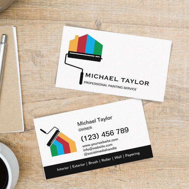 Carte De Visite Décoration moderne Service de Peinture Professionn (Créateur téléchargé)
