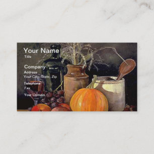 Carte De Visite Décorations d'automne sur table, Citrouille, Fruit