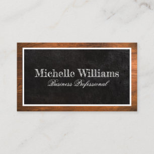 Carte De Visite Découpe en bois Black Rock Texture
