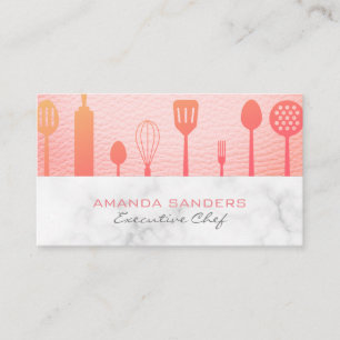 Carte De Visite Découpe en marbre rose Chef exécutif