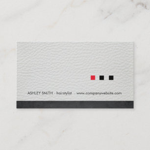 Carte De Visite Découpe minimaliste en cuir blanc Carré