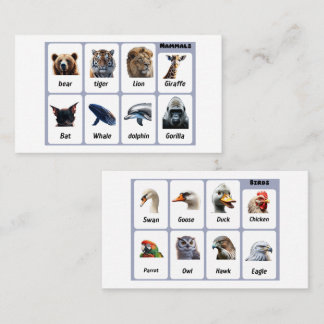 Carte De Visite Découvrez 16 animaux qui vous étonneront
