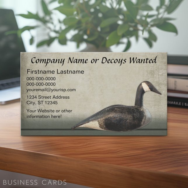 Carte De Visite Decoy Business - Antique Objets de collection spor (Custom Business Card Template)