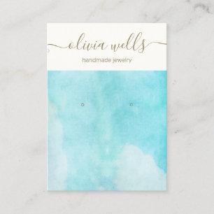 Carte de visite d'écran d'oreille ciel bleu aquare