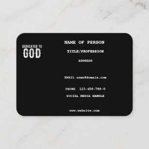 CARTE DE VISITE DÉDIÉ À DIEU COOL PERSONNALISABLE TEXTE BLANC