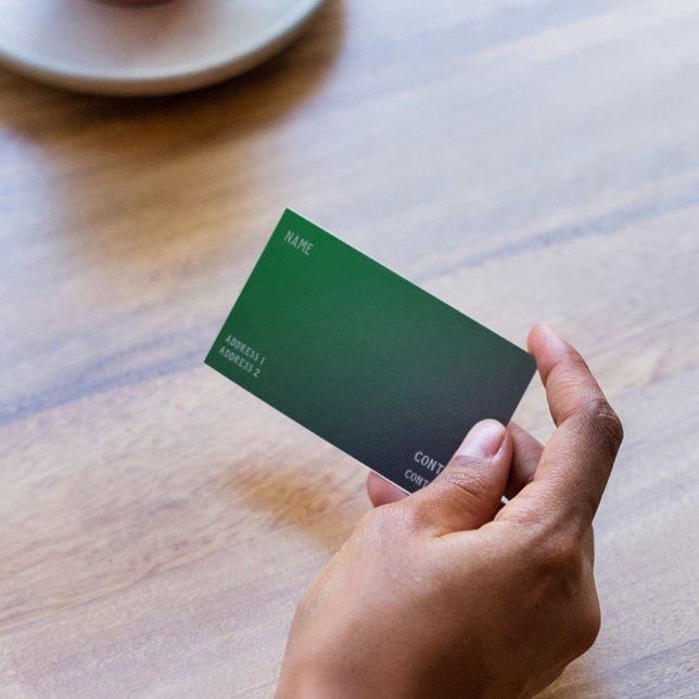 Carte De Visite Deep Emerald Green dégradé (Créateur téléchargé)