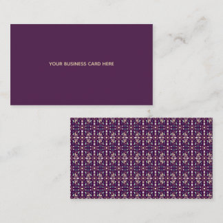 Carte De Visite Deep Purple et Terres Muettes Géométrique Abstrait