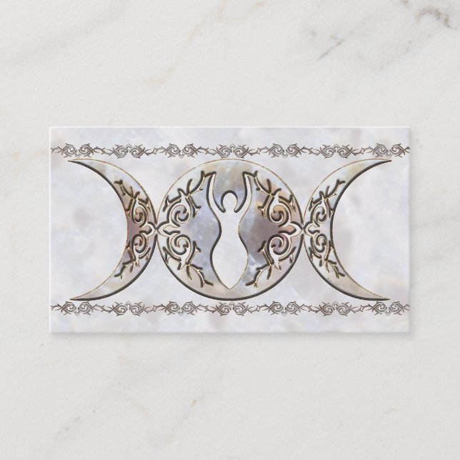 Carte De Visite Déesse triple de pierre de la lune de lune (Devant)