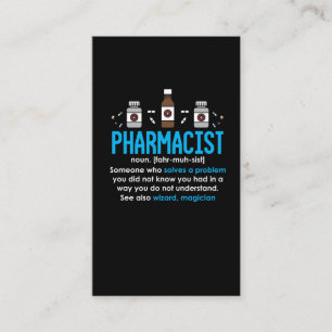 Carte De Visite Définition de pharmacien amusant Employé de la pha
